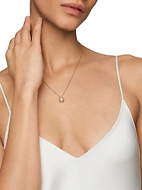 Crossover Infinity Pendant Necklace In 18K Yellow Gold With Pearl