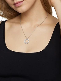 Pavé Crossover Pendant Necklace in 18K Yellow Gold with Diamonds, 21mm