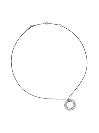 Pavé Crossover Pendant Necklace in 18K Yellow Gold with Diamonds, 21mm