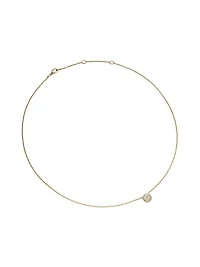 Cushion Pendant Necklace in 18K Yellow Gold with Diamonds, 8MM