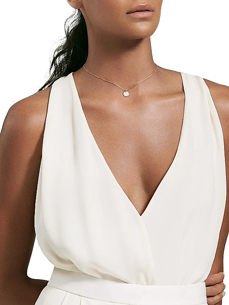 Cable Collectibles Pavé Plate Necklace in 18K Yellow Gold