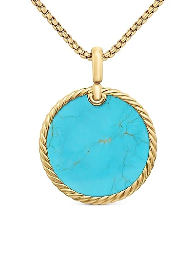 DY Elements Disc Pendant in 18K Yellow Gold
