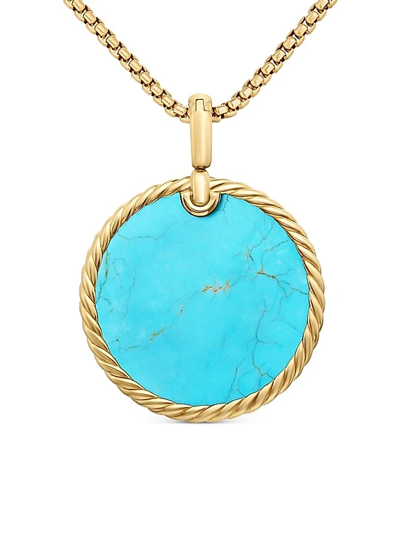 DY Elements Disc Pendant in 18K Yellow Gold