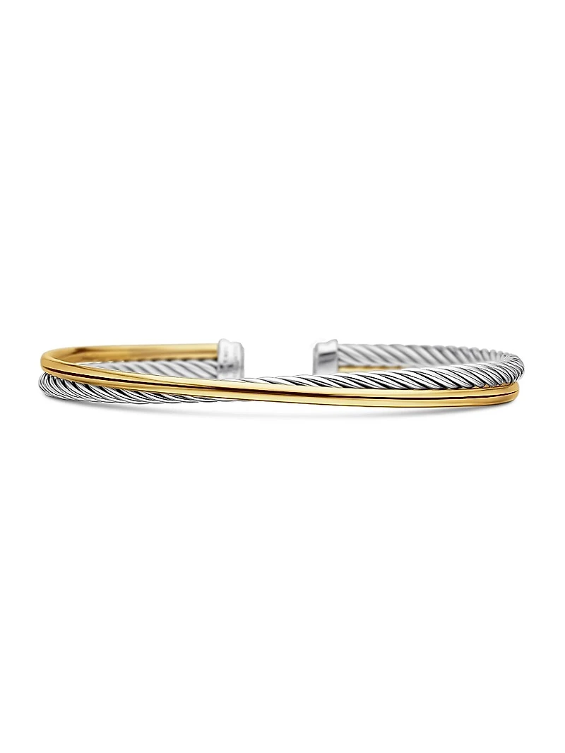 Crossover Bracelet With 18K Yellow Gold