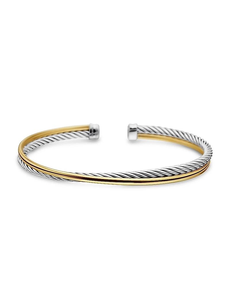 Crossover Bracelet With 18K Yellow Gold