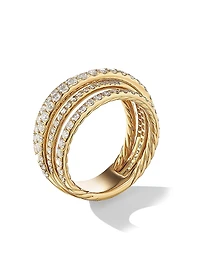 Pavé Crossover Ring 18K Yellow Gold With Diamonds