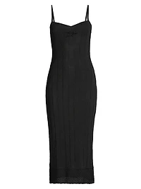 Rib-Knit Slip Midi-Dress
