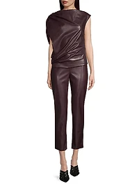 Vegan Leather Crop Pants