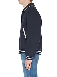 Fall Wool-Blend Varsity Bomber Jacket