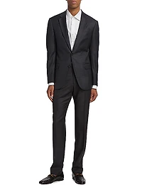 G-Line Plaid Wool Single-Breasted Suit