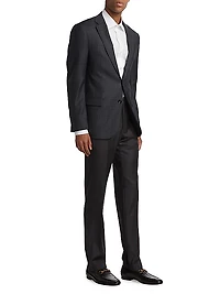 G-Line Plaid Wool Single-Breasted Suit