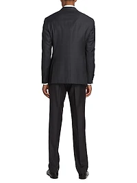 G-Line Plaid Wool Single-Breasted Suit