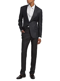 G-Line Plaid Wool Single-Breasted Suit