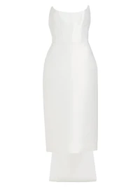 Bow-Back Mikado Satin Bridal Dress