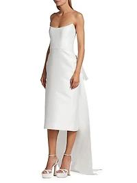Bow-Back Mikado Satin Bridal Dress