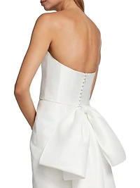 Bow-Back Mikado Satin Bridal Dress