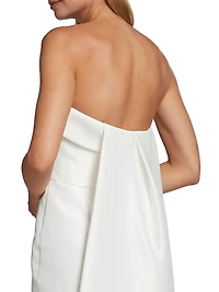 Mikado Satin Tea-Length Bridal Dress