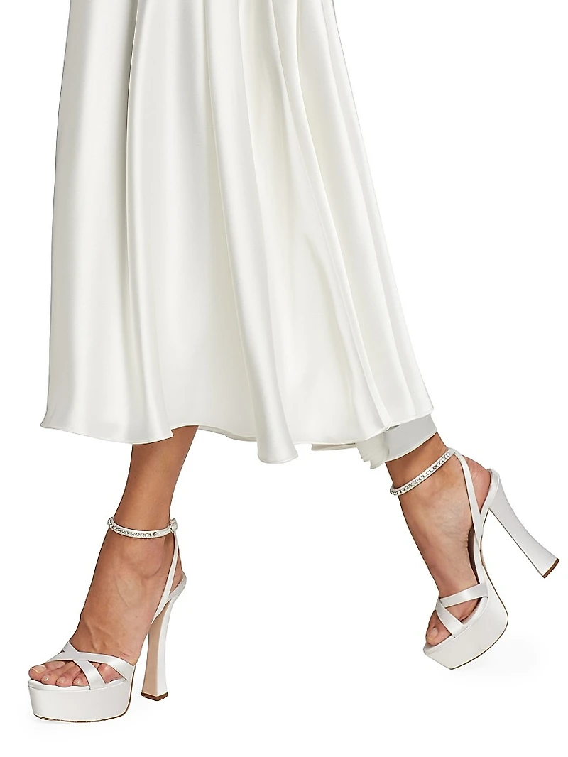 Fluide Satin Off-The-Shoulder Bridal Dress