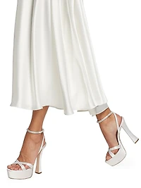 Fluide Satin Off-The-Shoulder Bridal Dress