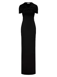 Olive Hooded Column Gown