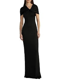 Olive Hooded Column Gown