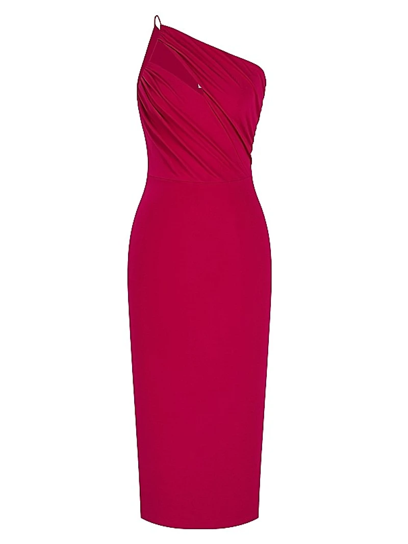 Ruth Gathered One-Shoulder Midi-Dress