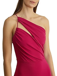 Ruth Gathered One-Shoulder Midi-Dress