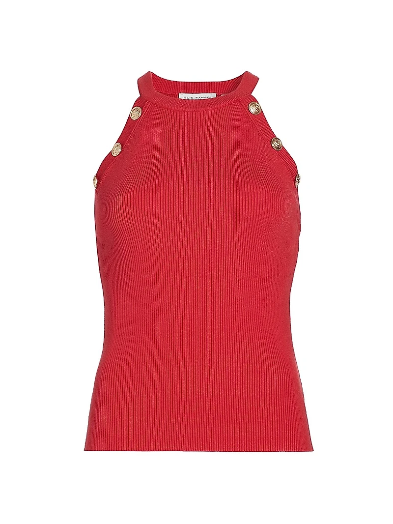 Eliana Button Halter Tank