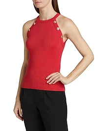 Eliana Button Halter Tank