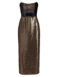 Luna Strapless Velvet & Sequin Midi-Dress