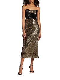 Luna Strapless Velvet & Sequin Midi-Dress