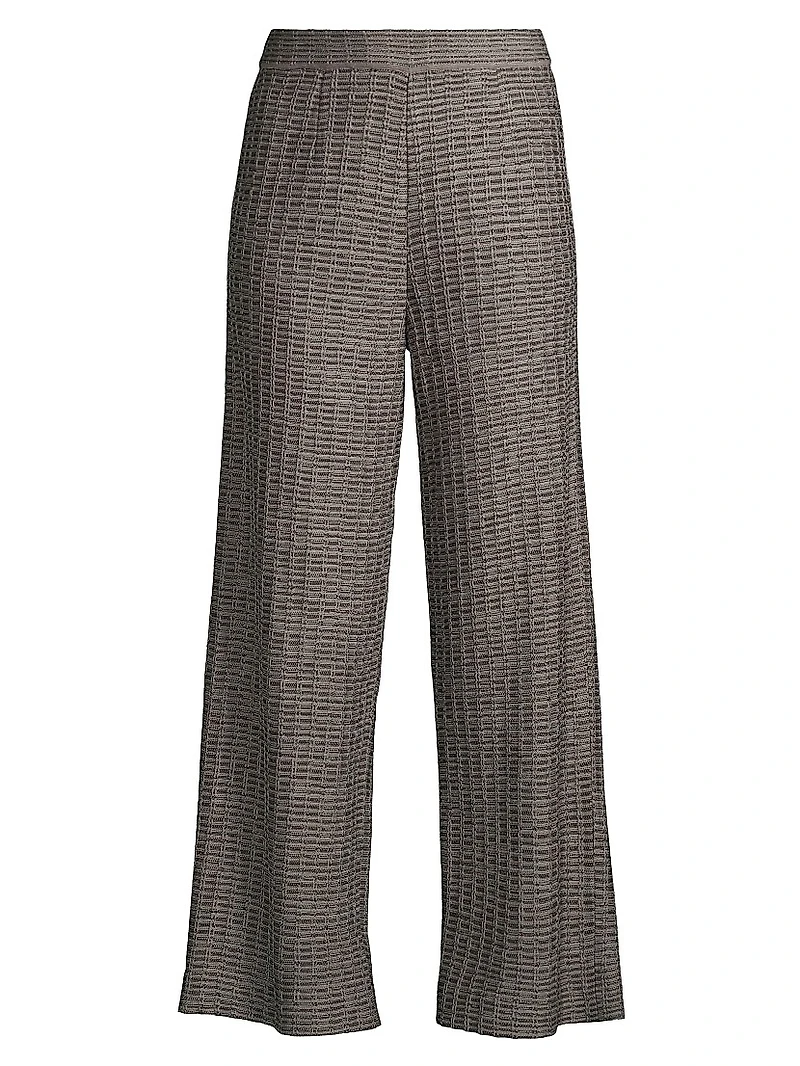 Wide-Leg Tweed Pants