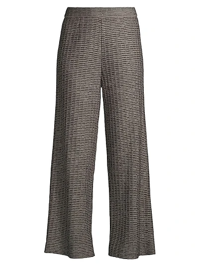 Wide-Leg Tweed Pants