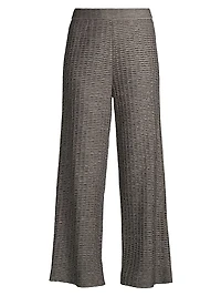 Wide-Leg Tweed Pants