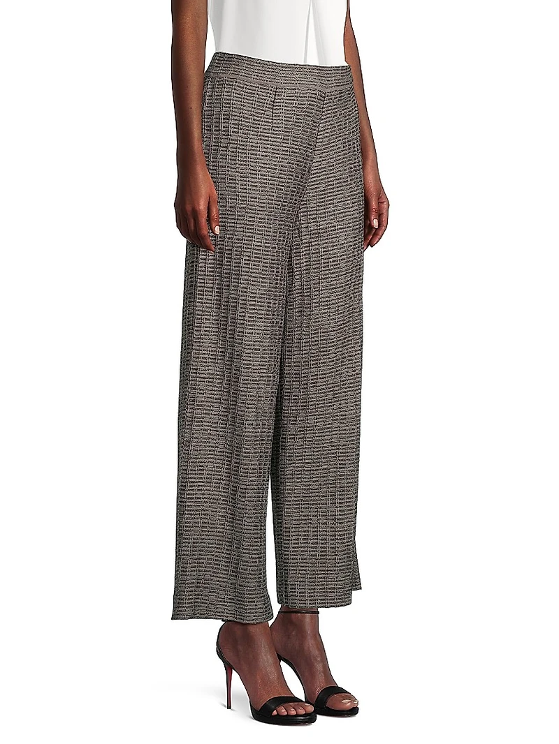 Wide-Leg Tweed Pants