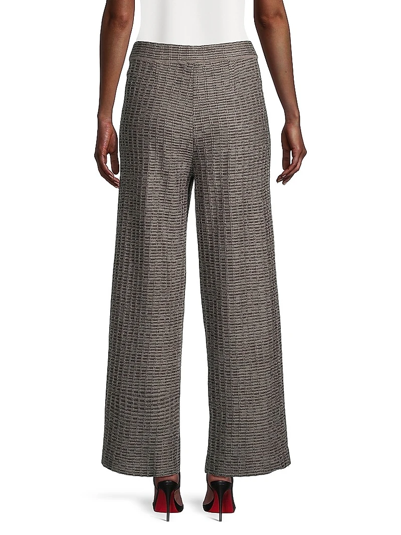 Wide-Leg Tweed Pants