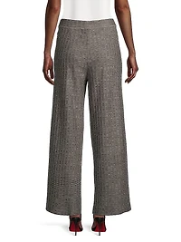 Wide-Leg Tweed Pants