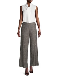 Wide-Leg Tweed Pants