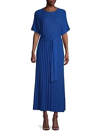 Rib-Knit Belted Maxi Dress