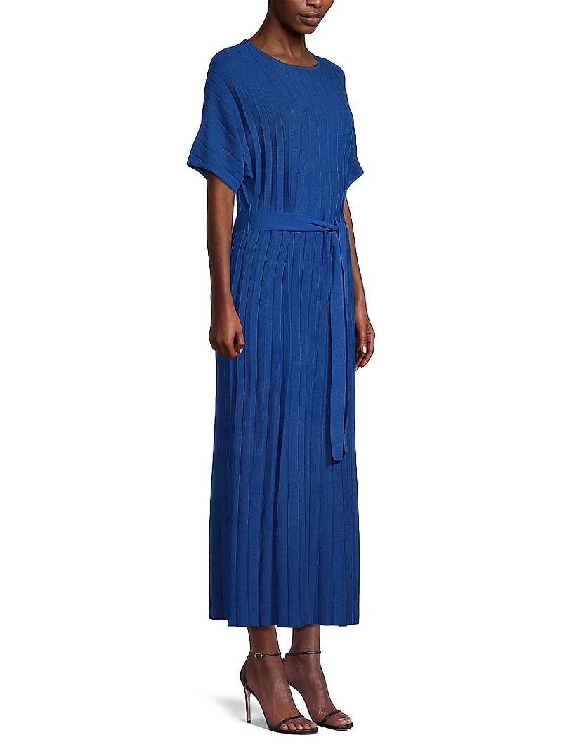 Rib-Knit Belted Maxi Dress