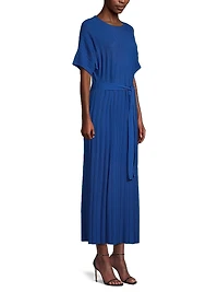 Rib-Knit Belted Maxi Dress