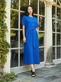Rib-Knit Belted Maxi Dress