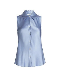 Silk Bias-Cut Sleeveless Shirt