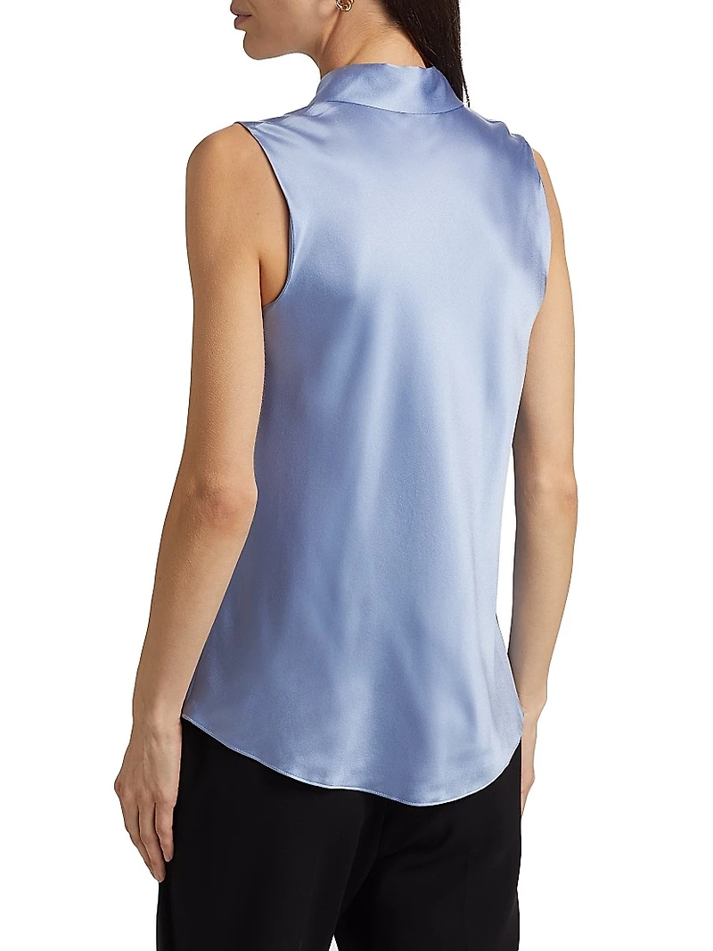 Silk Bias-Cut Sleeveless Shirt