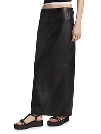 Leather Column Maxi Skirt