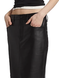 Leather Column Maxi Skirt