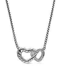 Cable Collectibles Double Heart Necklace With Diamonds