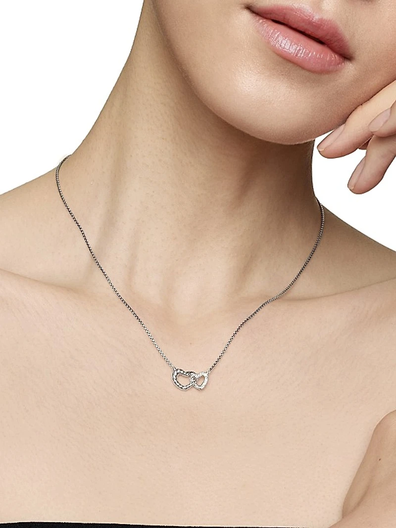 Cable Collectibles Double Heart Necklace With Diamonds