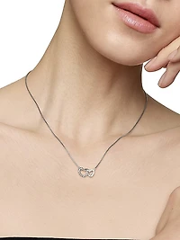 Cable Collectibles Double Heart Necklace With Diamonds