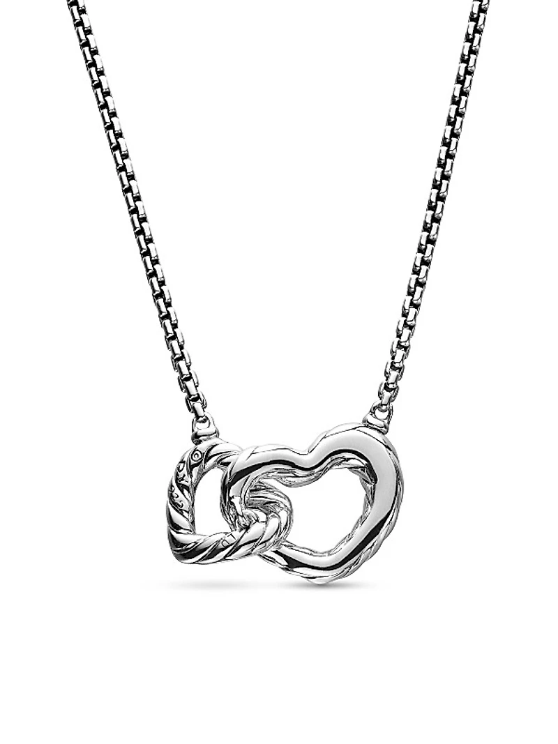 Cable Collectibles Double Heart Necklace With Diamonds